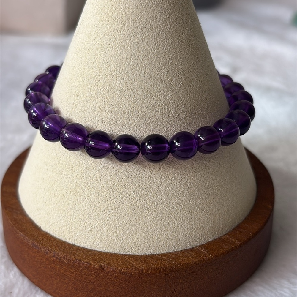 NEW Brazilian Amethyst Stretch Gemstone Bracelet